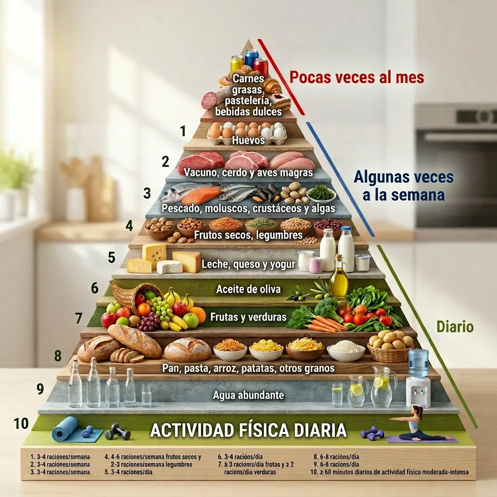 Pirámide comida Dieta Atlántica